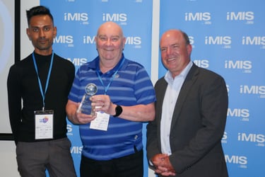 David and Kavish of the Australian Nursing & Midwifery Federation - VIC Branch accept an iMIS Great Things Award