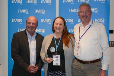 Jess of the Real Estate Institute of New South Wales accepts an iMIS Great Things Award