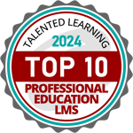 Badge for Top 10 Professional Education LMS by Talented Learning