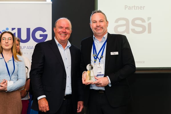 ASI Client Success accepts a Great Things Award Honorable Mention on behalf of the Australian Hotels Association (AHA) of South Australia at the iMIS Users Group Asia Pacific 2025 Discovery Conference.